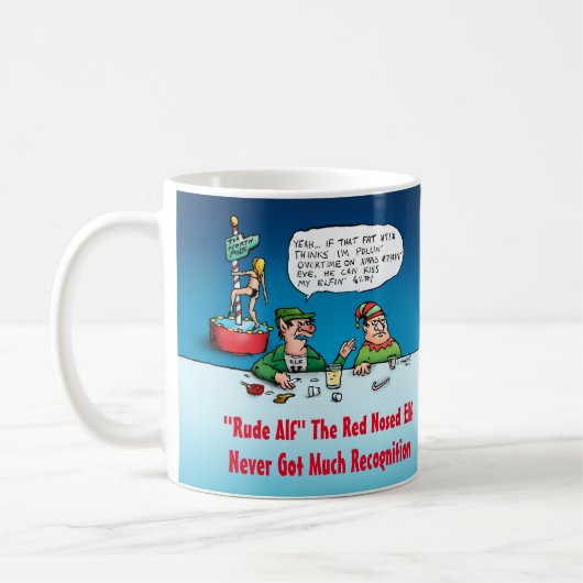 Rude ALF Funny Elf Xmas Tasse (Links)
