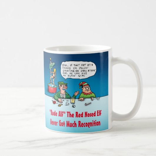 Rude ALF Funny Elf Xmas Tasse (Rechts)