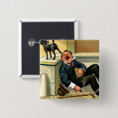 RUDE AWAKENING - Vintage Hundekunst Button (Vorne & Hinten)