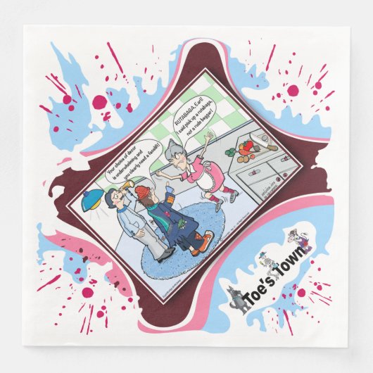 Rude Beggar | Literal Wordplay Humor Dinner Napkin Serviette (Vorderseite)