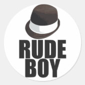 Rude Boy Runder Aufkleber (Vorderseite)