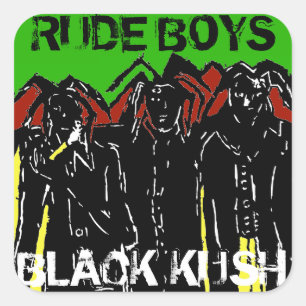 RUDE BOYS BLACK KUSH QUADRATISCHER AUFKLEBER