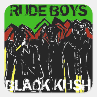RUDE BOYS BLACK KUSH QUADRATISCHER AUFKLEBER