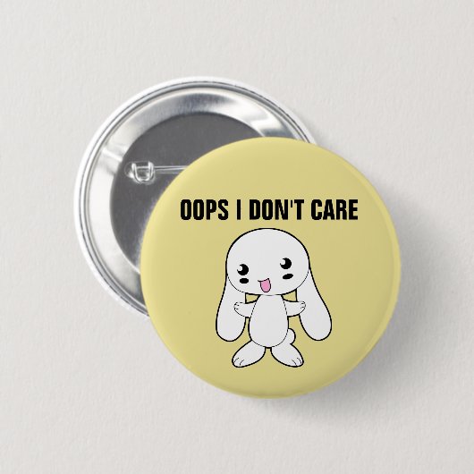 RUDE BUNNY, OOPS ICH SORGE NICHT FÜR SCHALTFLÄCHEN BUTTON (Vorne & Hinten)