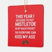 Rude Christmas Funny Weihnachten Unglaublich witzi Keramikornament (Links)