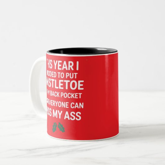 Rude Christmas Funny Weihnachten Unglaublich witzi Zweifarbige Tasse (Vorderseite Links)