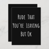 Rude, dass du Verlasse, aber ok - Funny New Job, Save The Date (Vorne/Hinten)