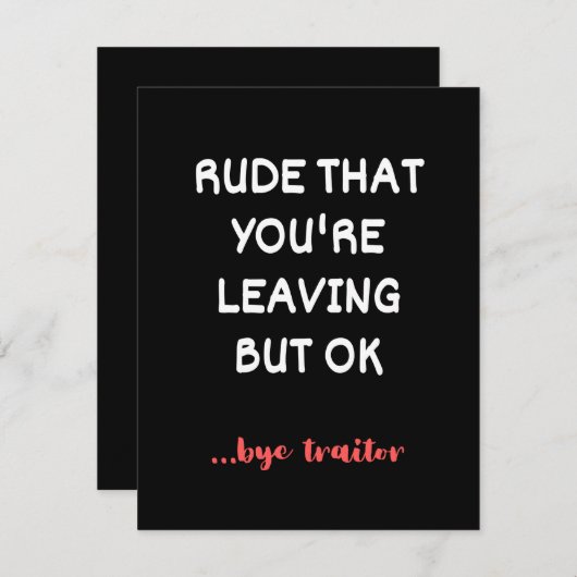 Rude, dass du Verlasse, Viel Glück finden besser Save The Date (Vorne/Hinten)