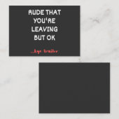Rude, dass du Verlasse, Viel Glück finden besser Visitenkarte (Vorne/Hinten)