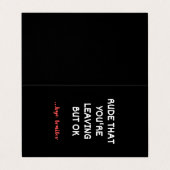 Rude, dass du Verlasse, Viel Glück finden besser Visitenkarten (Außenseite Aufgefaltet)