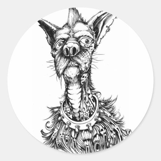 Rude-Dog-Aufkleber Runder Aufkleber (Vorderseite)