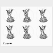 Rude-Dog-Aufkleber Runder Aufkleber (Blatt)