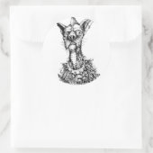 Rude-Dog-Aufkleber Runder Aufkleber (Tasche)