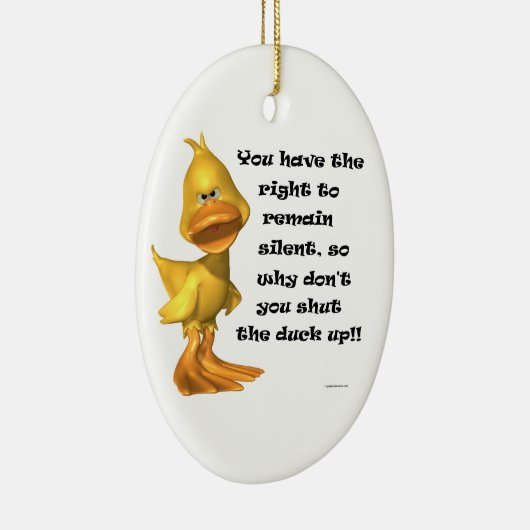 Rude Duck Oval Ornament (Rechts)