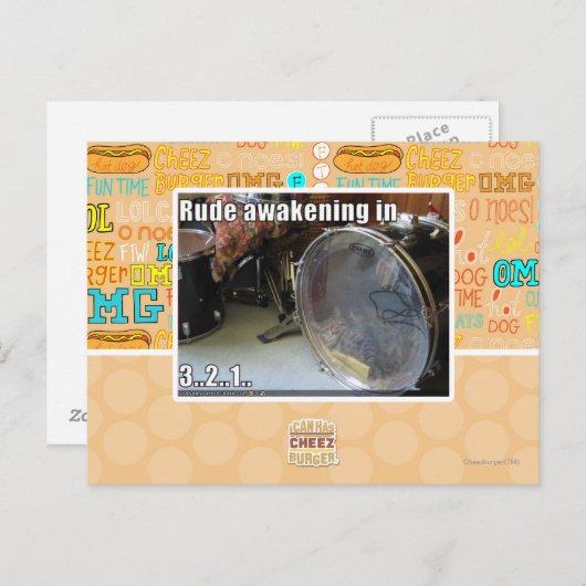 Rude Erwachen in Postkarte (Vorne/Hinten)