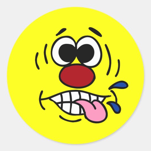 Rude Face Grumpey Runder Aufkleber (Vorderseite)