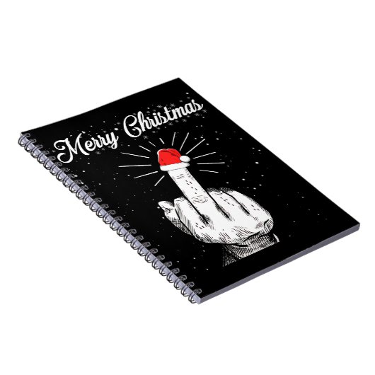 Rude frohe Weihnachten Mittelfinger Xmas Ugly Notizblock (Rechte Seite)