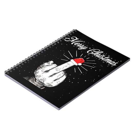 Rude frohe Weihnachten Mittelfinger Xmas Ugly Notizblock (Linke Seite)
