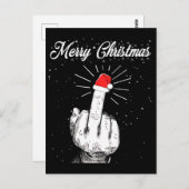 Rude frohe Weihnachten Mittelfinger Xmas Ugly Postkarte (Vorne/Hinten)