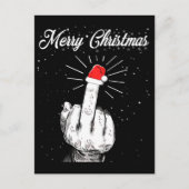 Rude frohe Weihnachten Mittelfinger Xmas Ugly Postkarte (Vorderseite)