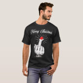 Rude frohe Weihnachten Mittelfinger Xmas Ugly T-Shirt (Vorne ganz)
