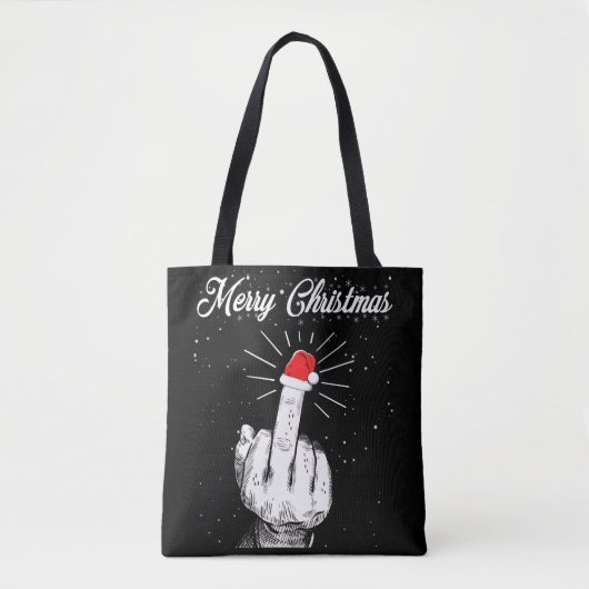 Rude frohe Weihnachten Mittelfinger Xmas Ugly Tasche (Vorderseite)