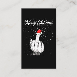 Rude frohe Weihnachten Mittelfinger Xmas Ugly Visitenkarte