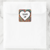 Rude Funny Heart Design ! Quadratischer Aufkleber (Tasche)