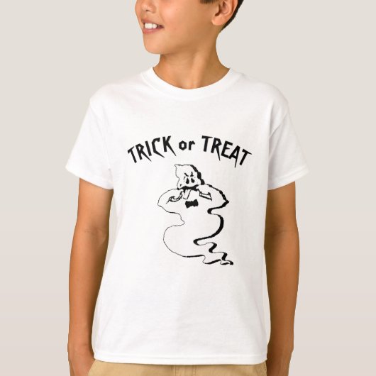 Rude Ghost - Trick oder Treat und Happy Halloween T-Shirt (Vorderseite)
