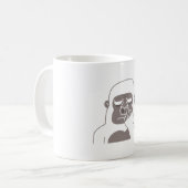 Rude Gorilla Picknase mit Mittelfinger Kaffeetasse (Vorderseite Links)