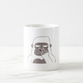 Rude Gorilla Picknase mit Mittelfinger Kaffeetasse (Mittel)