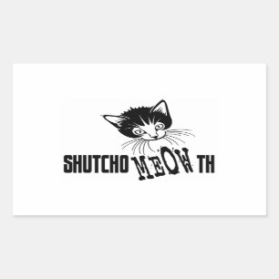 Rude Kitty - Halt den Mund Rechteckiger Aufkleber