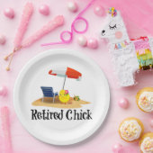 Rüde Küken - Hibiskus Pappteller (Party)