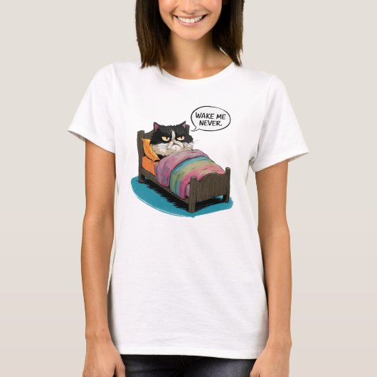 Rude Morning Cat T-Shirt (Vorderseite)