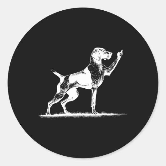 Rude Pointer Dog Hole German Shorthhaden Pointer D Runder Aufkleber (Vorderseite)