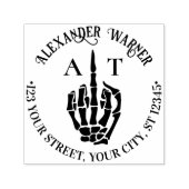 Rude Skeleton Hand Middle Finger Name Inside Adres Permastempel (Design)