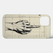 Rude Sketch Blueprint Middle Finger Hand Case-Mate iPhone Hülle (Rückseite (Horizontal))