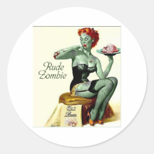 Rude Zombie "The First Bite" Runder Aufkleber