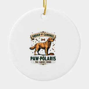 Rudel von Hunden Vintage-Hund-Wortspiel-Grafik mit Keramik Ornament