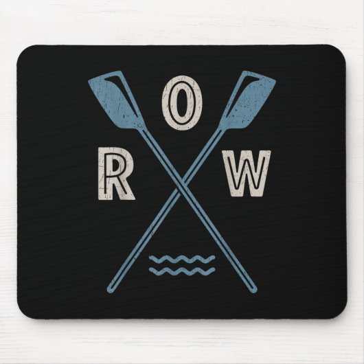 Ruder-Ruder-Crew-Steuermann-Ruderer-Retro-Boot-Pad Mousepad (Vorne)