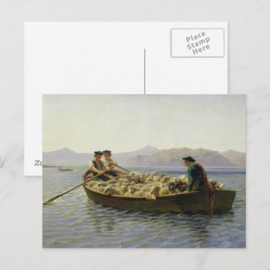 Ruderboot, 1863 postkarte (Vorne/Hinten)