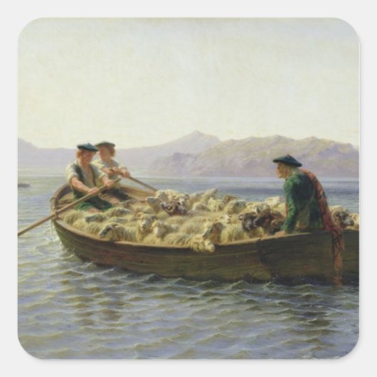 Ruderboot, 1863 quadratischer aufkleber (Vorderseite)