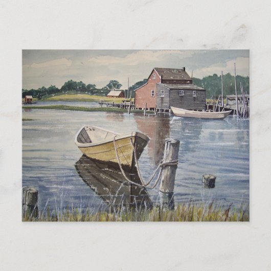 Ruderboot auf dem See - Postkarte (Vorderseite)