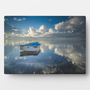 Ruderboot auf dem Wasser Fotoplatte