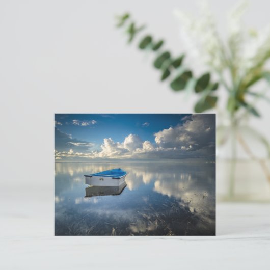 Ruderboot auf dem Wasser Postkarte (Stehend Vorderseite)