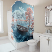 Ruderboot auf einem Infrarotbad Duschvorhang (Beispiel)