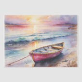 Ruderboot bei Sunset Bliss - Decoupage - Seidenpapier (Vorderseite)