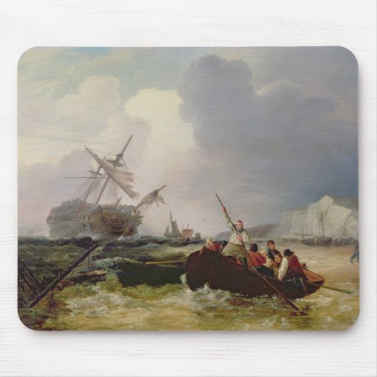 Ruderboot, das zur Hilfe eines Mann-o' Krieges in Mousepad (Vorne)