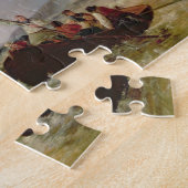 Ruderboot, das zur Hilfe eines Mann-o' Krieges in Puzzle (Seite)