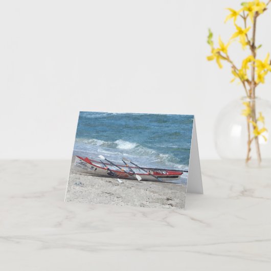 Ruderboot Geburtskarte Karte (Gelbe Blume)